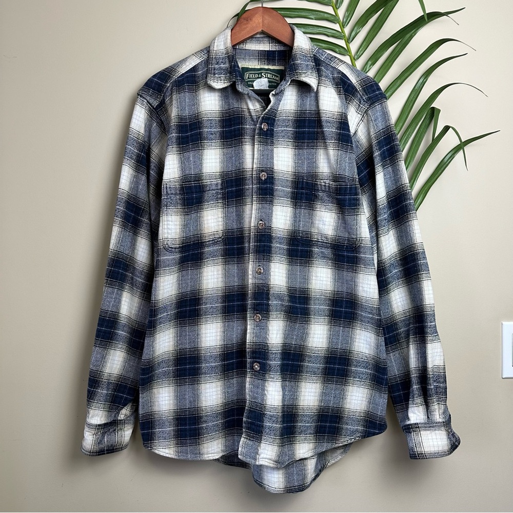 Vintage Field & Stream Navy Plaid Flannel Shacket